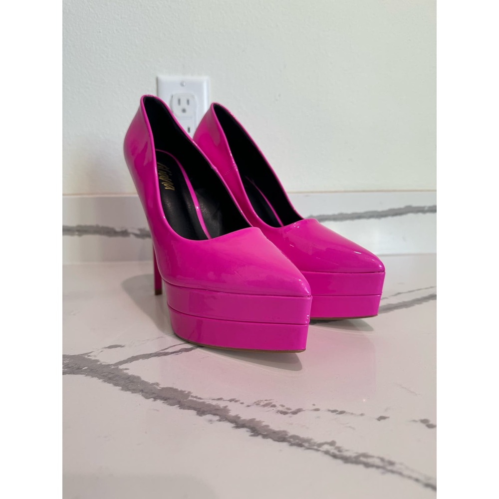 Liliana Pink Patent Leather Platform Stilettos 6" Heel Size 9